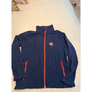 Columbia Men's XL Full Zip Fleece Jacket Navy Orange Auburn Tigers